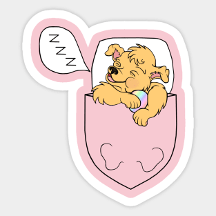 Sleepy Head Snoring Pocket Pup Sticker